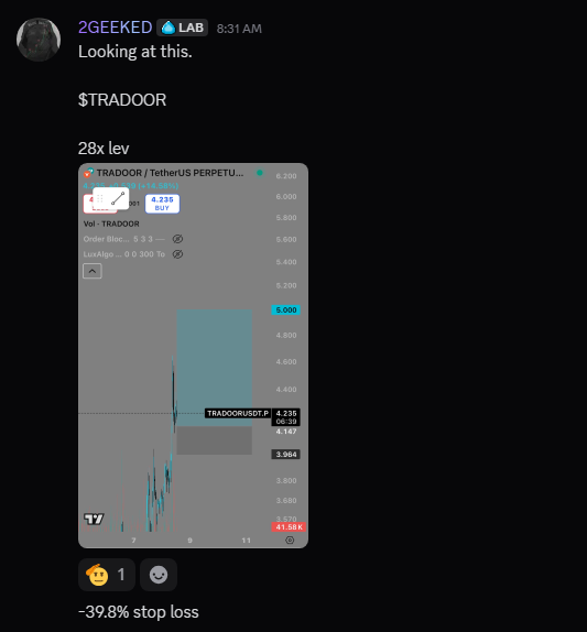 ElixirTrading's tweet image. Our 🐐 @pain4playin woke us up with some great alpha on $TRADOOR this morning