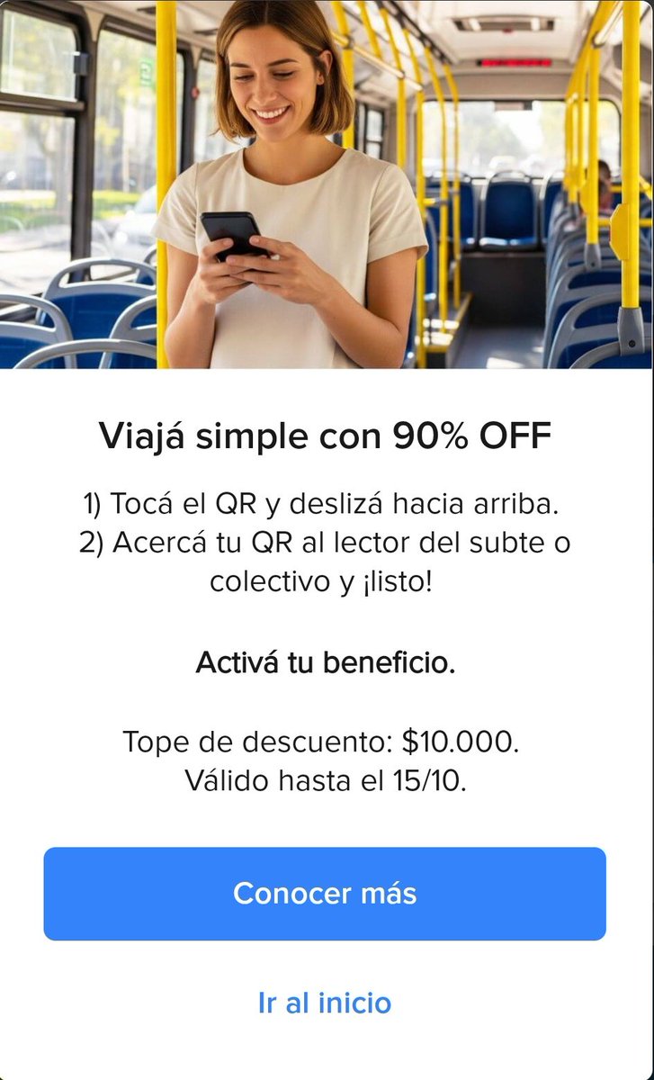 PreciosRosario2's tweet photo. 🚌 COLECTIVOS (casi) GRATIS 🚌

👉🏻 90% off en el boleto de colectivos
👉🏻 Hasta el 15 de Octubre 2025
👉🏻 Hay que habilitar el beneficio en Mercado Pago
👉🏻 Y pagar el boleto con QR desde la app
👉🏻 Tope de $10.000

Aprovechá y contanos cómo fue