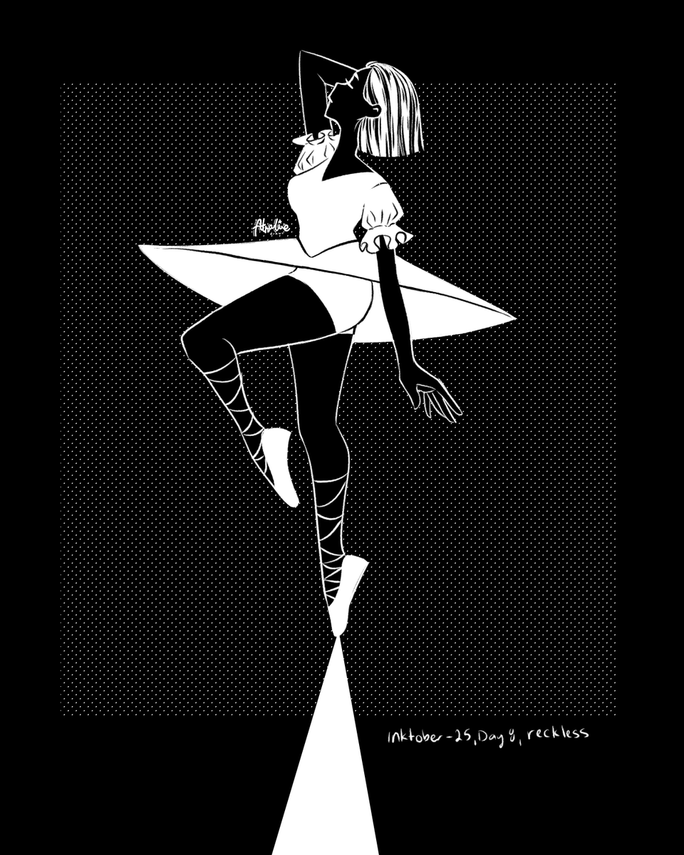 Inktober, Day 8, "reckless"

Decided to go with a black background today.

#inktober2025