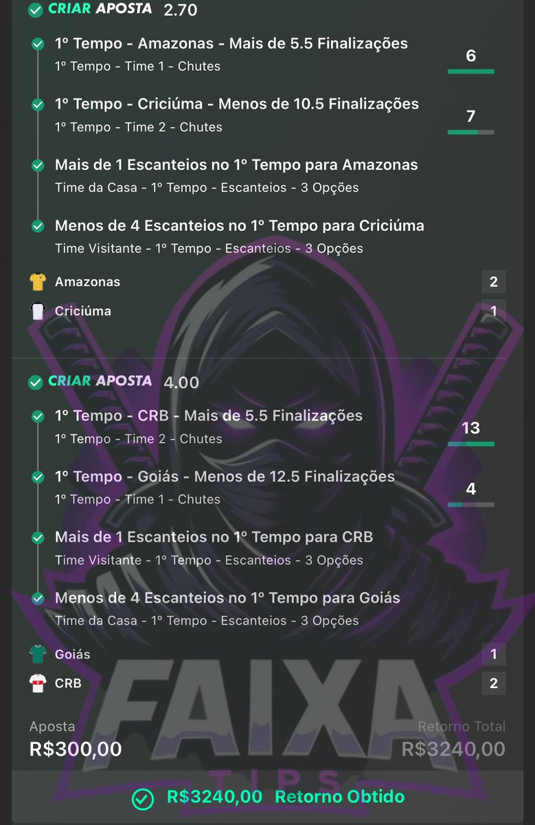 DIA DE FORRA NA SERIE B ONTEM🔥🔥🔥

ODD 26✅ e ODD 10✅

ENVIADO GRATUITAMENTE PRA VOCÊS🥷