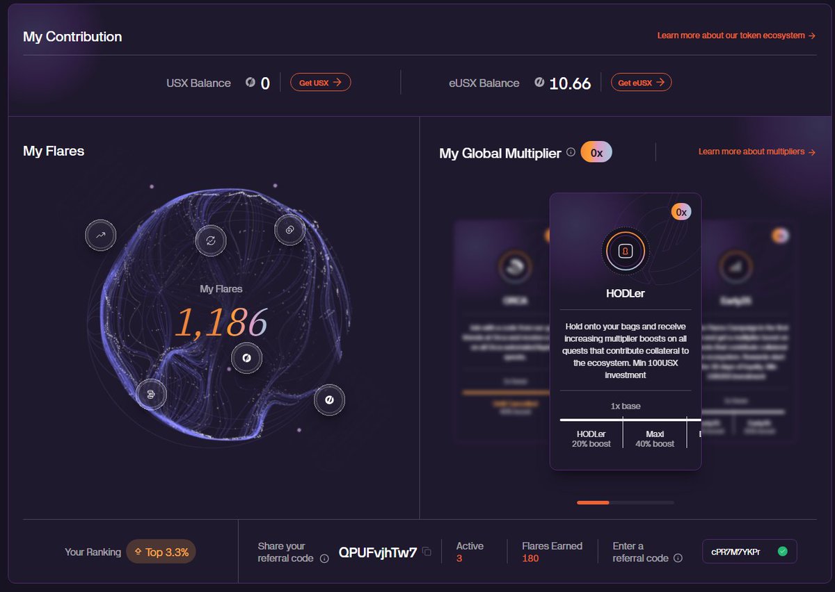 RoarHunters's tweet photo. I want to talk to the @solsticefi  team, but I can't find any other platform except X

Theres probably something wrong with my account or Solstice website

My referral points aren't counting even though my referral has used the swap function and I've swapped with him several times, but his Flares aren't counting

If you are experiencing similar issues

please tag the @solsticefi and comment on this post so the team can be aware of the issue

I'm also adding some screenshots for review
#web3
