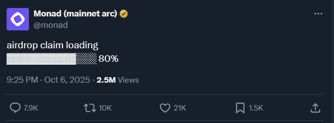 PastanagaCrypto's tweet photo. Se viene Airdrop de @monad muy pronto‼️

Van dando pistas desde la cuenta oficial y ya tenemos el token de $MON listado en el pre-market de Hyperliquid

Lo más brutal es que se ha listado a $40B de FDV aunque ya está en $12B, el que haya pillado el short habrá comido bien

Monad es uno de esos proyectos que siempre he sabido que acabaría haciendo un gran Airdrop pero que nunca he querido farmearlo

No lo he hecho porque requería hacer ciertas acciones que no son lo mío (grupos privados, misiones en redes sociales y mantener roles durante años)

En cuanto a la Testnet la probé durante unos pocos días y la dejé, sinceramente no me apetecía dedicarle tiempo a eso y con lo que estoy viendo parece que hice bien

¿Qué expectativas tenéis con este Airdrop?