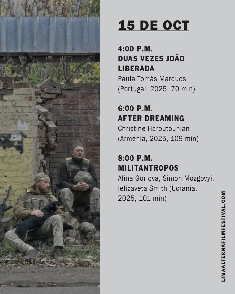 📅 HORARIOS SALA ARMANDO ROBLES GODOY DEL MINISTERIO DE CULTURA ⏱

🎞 Compartimos los horarios de nuestras películas en la Sala Armando Robles Godoy del Ministerio de Cultura.

🔖 INGRESO LIBRE

#6LimaAlterna