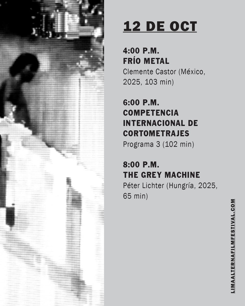 📅 HORARIOS SALA ARMANDO ROBLES GODOY DEL MINISTERIO DE CULTURA ⏱

🎞 Compartimos los horarios de nuestras películas en la Sala Armando Robles Godoy del Ministerio de Cultura.

🔖 INGRESO LIBRE

#6LimaAlterna