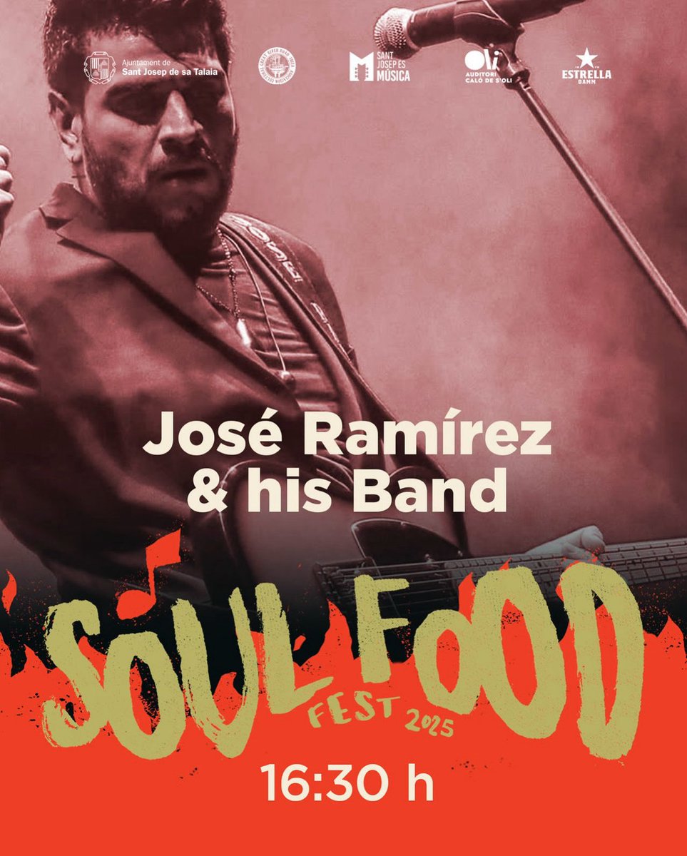 Recuerda que este domingo, 12 de octubre, celebramos la V edición del Soul Food Fest. Como gran estrella invitada, José Ramírez y su banda. Es el bluesman latino número 1 del mundo. 12,30 horas, Caló de s'Oli 👉 buff.ly/wWIZfId
#SoulFoodFest2025 #SantJosepésMúsica #Ibiza