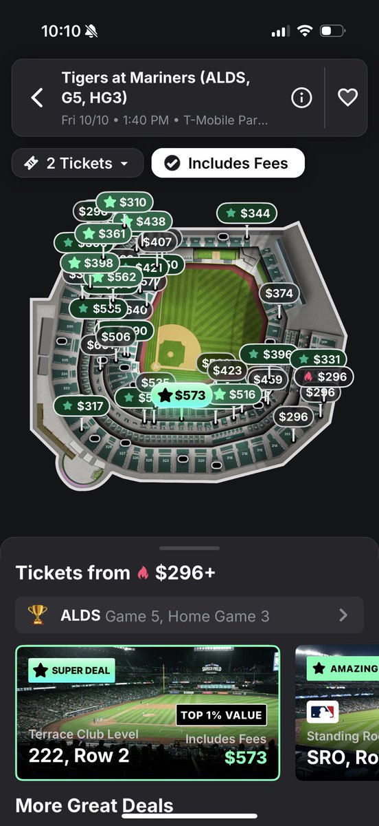 TeamGriffinGolf's tweet photo. Cheaper to fly to Detroit and buy tix for game 4 than buy game 5 tix in Seattle.. 🤦🏽🤷🏼‍♂️  Anyways Go Ms
@AaronLevine_ @ChrisEgan5 https://t.co/D2FHgfMGaI