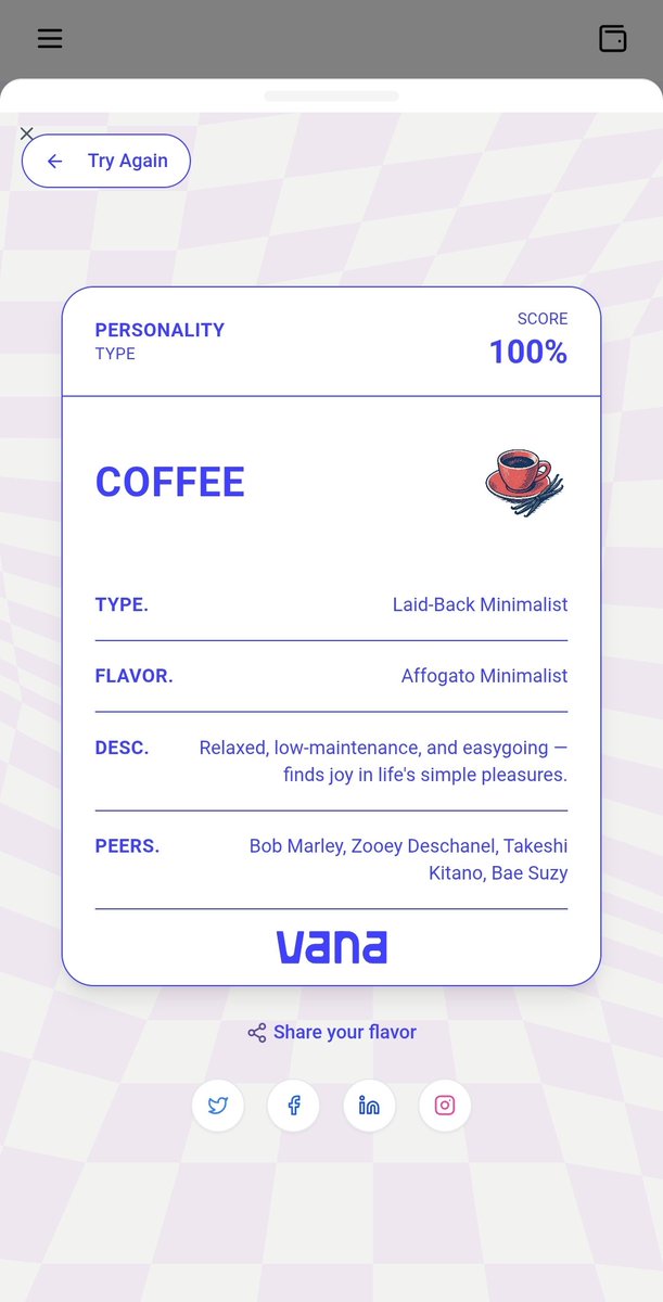 DheaAyuna_'s tweet photo. If I was an Ice Cream Flavour, I'd be Coffee, Relaxed, low-maintenance, and easygoing — finds joy in life's simple pleasures..
Taste your data: https://t.co/vJCp4hRiRW #datarevolution @vana https://t.co/XbmztghK5L