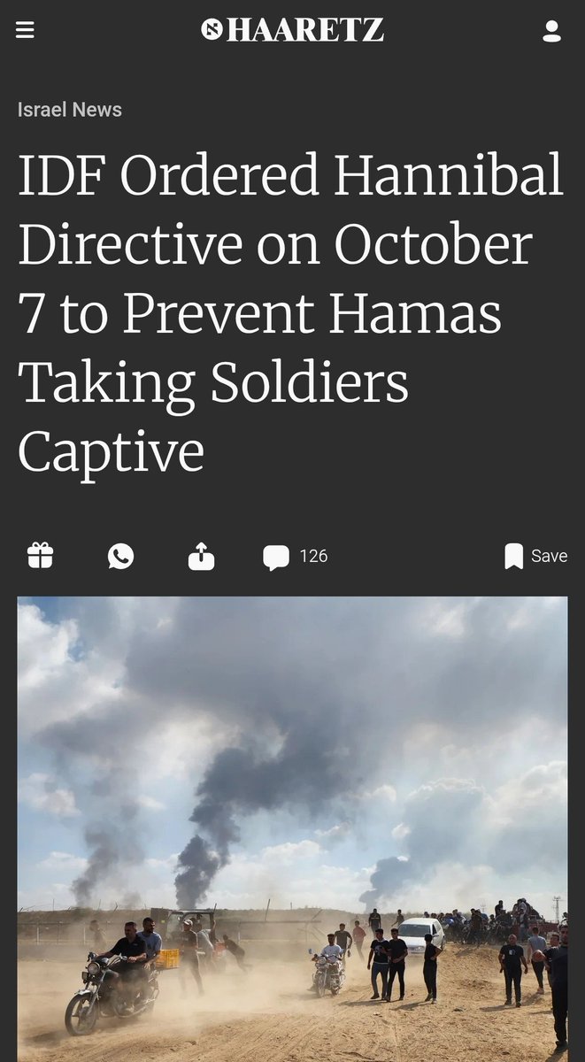 Fact about #October7th : most of  civilian Israeli victims were killed by israeli Army IDF after it activated Hannibal directive to prevent them from being captured by #Hamas