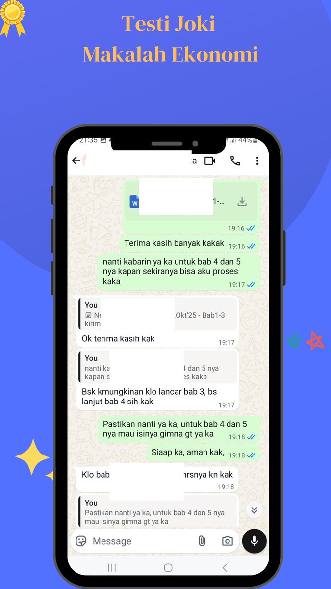 JokiZafa's tweet photo. Yuhu bestie testi Joki skripsi teknik sipil dan joki makalh ekonomi best, Yok yang mau dibantu juga berbagai tugas hingga skripsinya buruan wa (085150966930) best, harga terbaik,cepat dan terpercaya
#testijoki #jokitugas https://t.co/KGGD3jtEUw