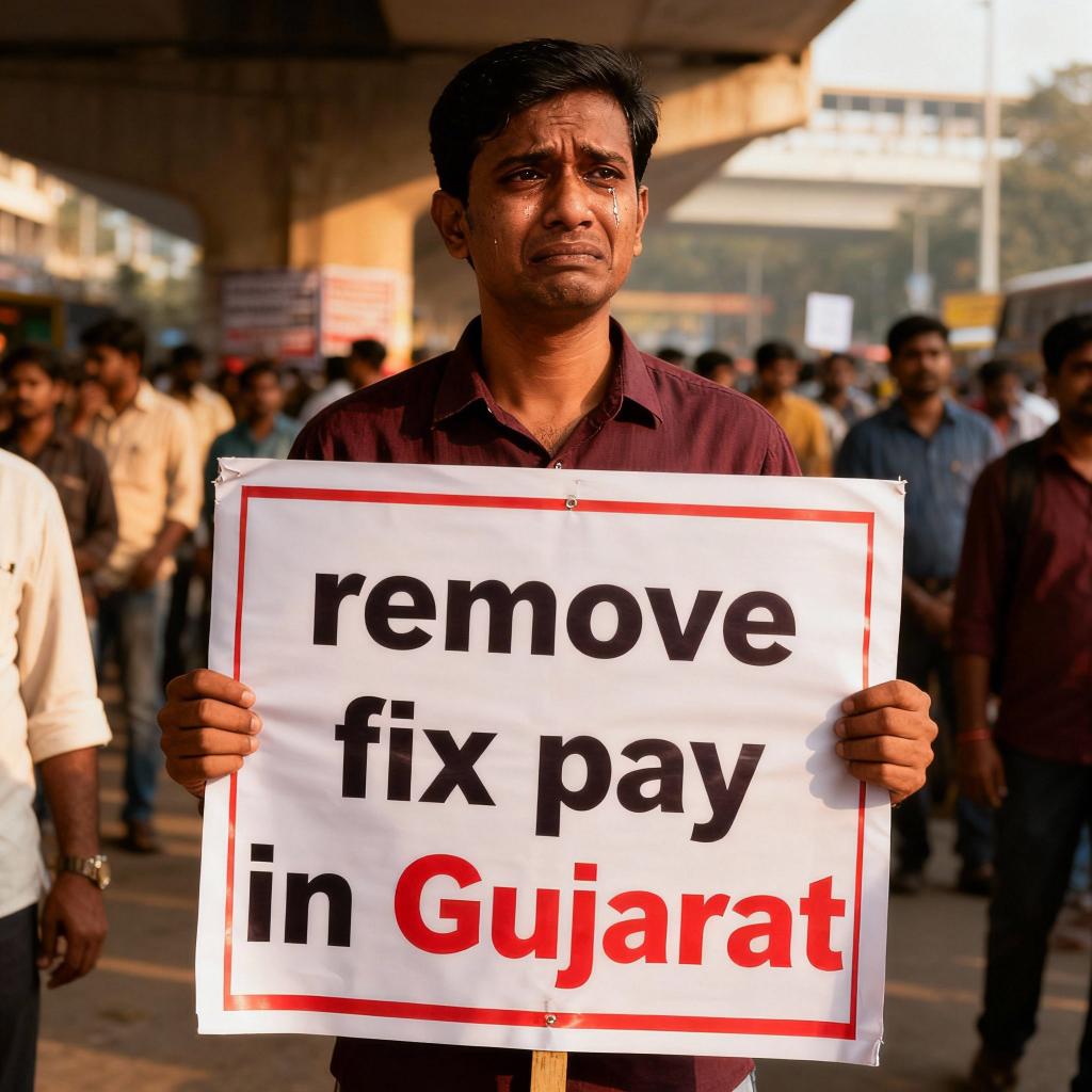 શુંફિક્સ પગારના કર્મચારીઓને મોંઘવારી નડતી નથી. છેલ્લા બે વર્ષથી કોઈ પણ પ્રકારનો વધારો કરવામાં આવેલો નથી અને તેમનો પાંચ વર્ષ સુધી શોષણ કરવામાં આવે છે. 
#Remove_Fixpay_in_gujarat 
#Remove5yearFixpay 
<a href="/Bhupendrapbjp/">Bhupendra Patel</a> 
<a href="/CMOGuj/">CMO Gujarat</a> 
<a href="/narendramodi/">Narendra Modi</a> 
<a href="/INCGujarat/">Gujarat Congress</a> 
<a href="/RahulGandhi/">Rahul Gandhi</a>