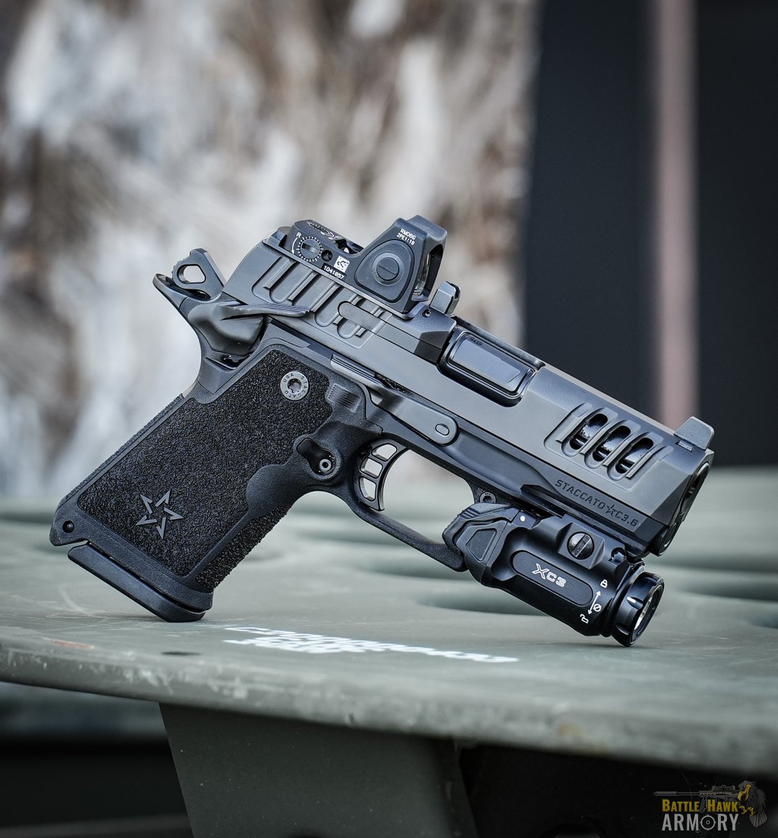 NEW from <a href="/staccato2011/">Staccato 2011</a> - the HD C3.6. HD performance now in a more compact package. Set up with the <a href="/Trijicon/">Trijicon, Inc.</a> RMR Green Dot and <a href="/SureFireLLC/">SureFire</a>  XC3.

Find It HERE: battlehawkarmory.com/product-search…