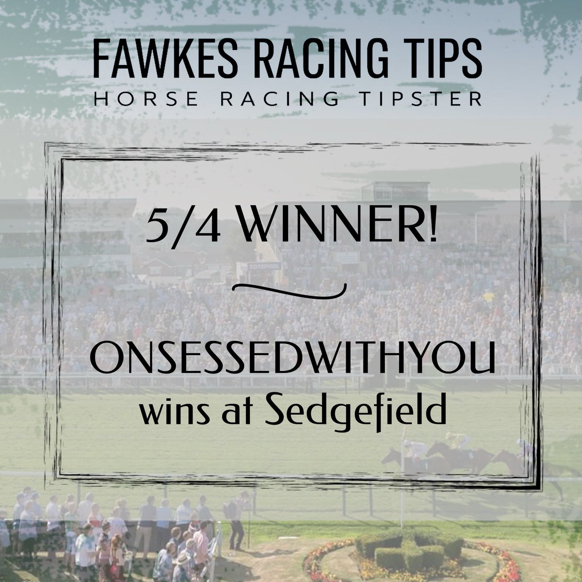 FawkesRacing's tweet photo. ✅ OBSESSEDWITHYOU WINS!!
Advised 5/4 → 1/2 SP ~ market move justified
Daily results:
Free & Private groups: 🥇🥈🥇
Strong, reliable performance again today 💼
#WinningTip #HorseRacingTips https://t.co/Myk9MAPecq