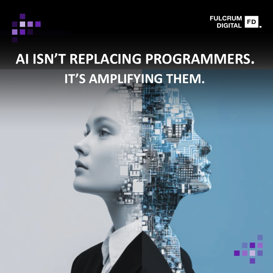 fulcrum_digital's tweet image. AI can write code.
But it canโt replace context, architecture, or judgment.
The real future isnโt AI vs. programmers, itโs collaboration.
Read more โ bit.ly/48VEDtH
#AI #SoftwareDevelopment #AIAgents #DeveloperCommunity #DigitalTransformation #EnterpriseAI #AICoding