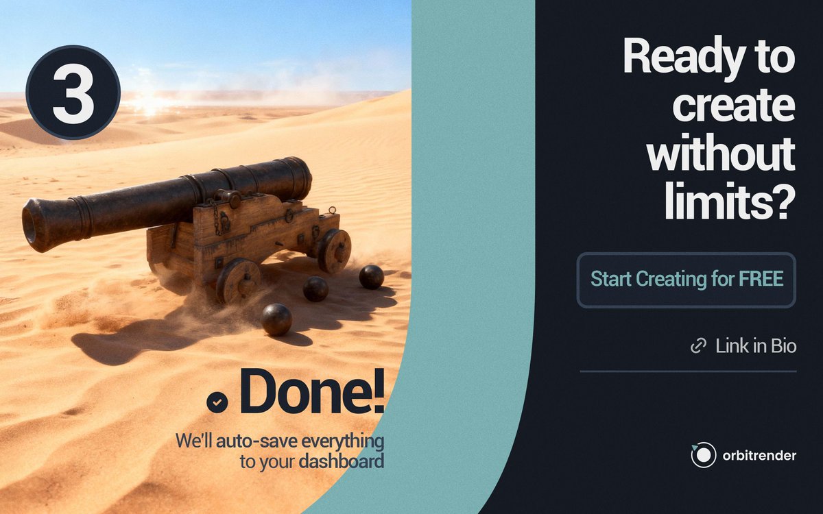 orbitrender3d's tweet photo. Stunning 3D renders in seconds. Not hours.

That's the idea behind Orbitrender, a new AI-powered way to bring your models to life without the wait.

Swipe to see how simple it is 👉 https://t.co/y7znkGTrt1