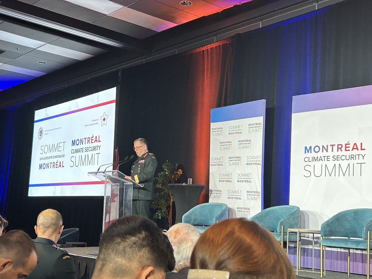 Incredibly powerful and thought-provoking keynote address by NATO’s Lt.Gen Peter K Scott 🇨🇦 on climate and security; the interfaces and risks.!