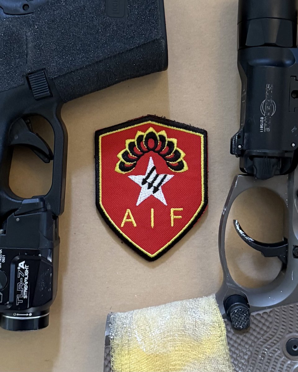 Azad_161's tweet photo. AIF patches available now, fundraiser details on the AIFMYANMAR insta! https://t.co/qCRgs8Hm1L