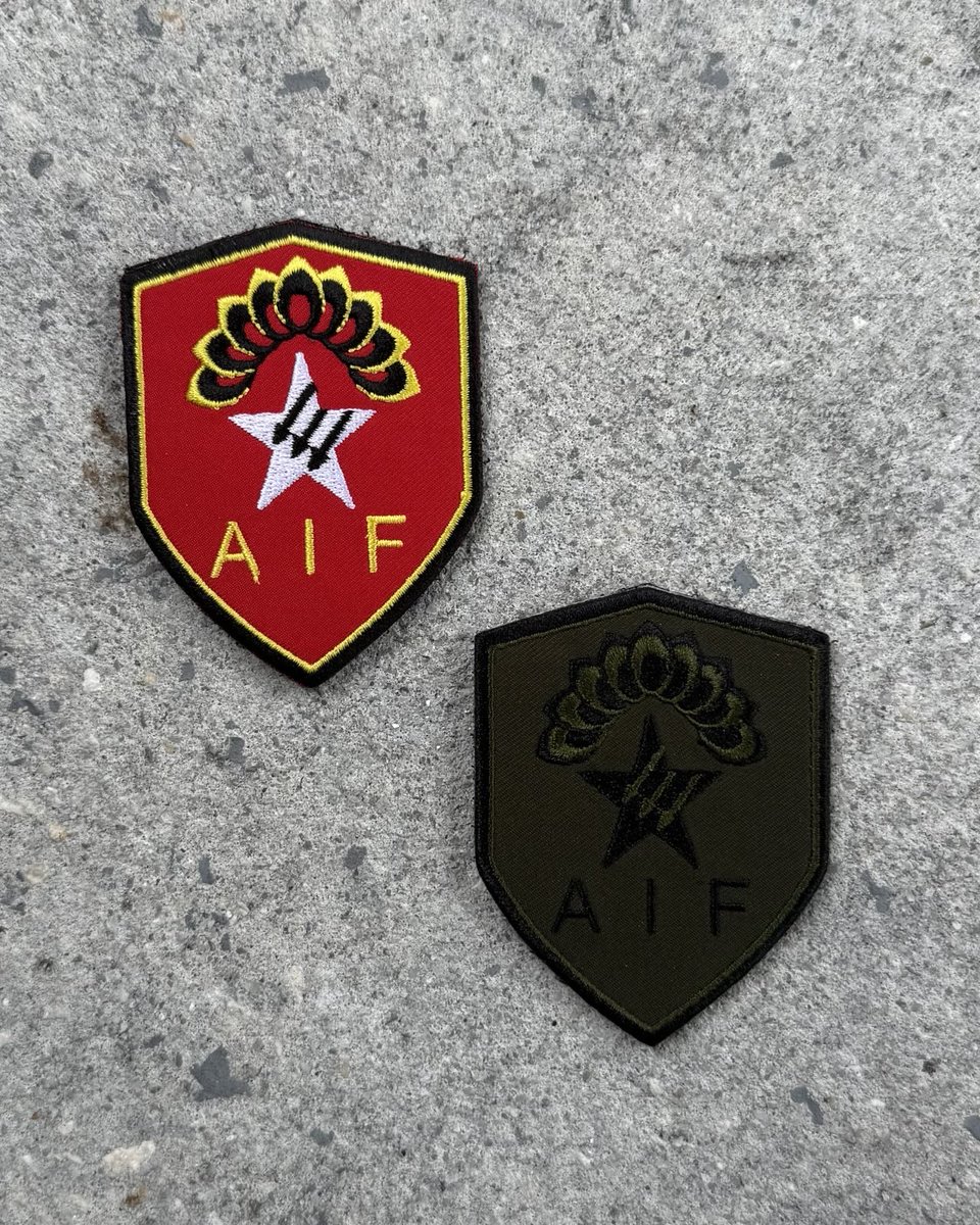 Azad_161's tweet photo. AIF patches available now, fundraiser details on the AIFMYANMAR insta! https://t.co/qCRgs8Hm1L