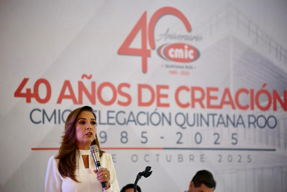 En el aniversario 40 de la CMIC Quintana Roo, el presidente nacional Luis Méndez Jaled entrega reconocimiento a Mara Lezama por construir bienestar para las personas

👉 facebook.com/share/p/1Jwh88…