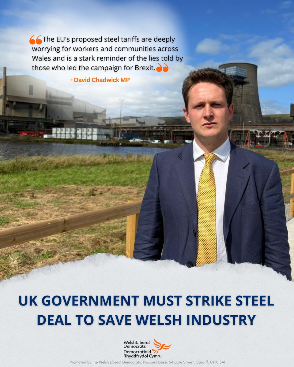 WelshLibDems's tweet image. The future of Welsh steel is at risk!  @LibDemDavid  calls on the UK Labour Government to urgently strike a deal with the EU. We need to protect Welsh jobs, support investment, and safeguard this vital industry.