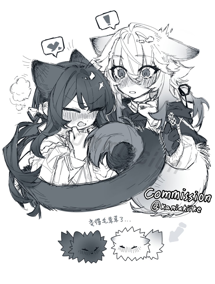 kamiakiike's tweet photo. クロユヒ🦊🐈‍⬛勾尾巴的稿！

#オバレク https://t.co/LoSFGymPOn