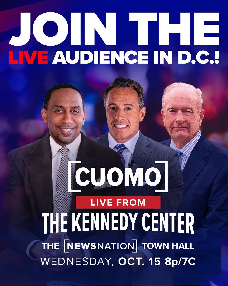 BillOReilly's tweet image. Join us Wednesday, October 15, LIVE in D.C. for a @NewsNation town hall.  Sign up for free tickets here: newsnationnow.com/cuomo-show/new…