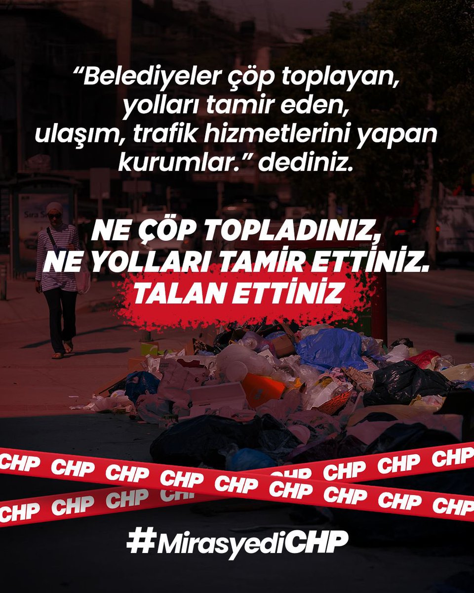 Hizmet yok, proje yok, vizyon yok, üretim yok!

Milletimizin yıllarca emek verip kurduğu değerleri maalesef hoyratça harcadılar. 

Yıllar boyunca eser değil, enkaz ürettiler.
#MirasyediCHP