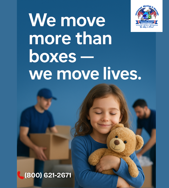 Behind every move is a story, and we’re honored to be part of yours. At Universal Moving &amp; Storage, we treat every move with care, respect, and understanding.
Because we’re not just moving boxes, we’re moving lives. universalmilitaryrelocationsllc.com
 800-621-2671 #TrustedMovers