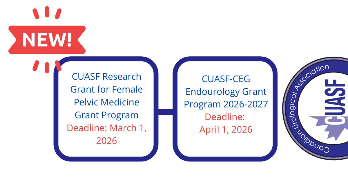 Canadian Urological Association (@canurolassoc) on Twitter photo The CUASF Vision is to  ensure a sustainable thriving urological research community in Canada,  you can apply for these grants on >>> cuasf.org The CUASF Vision is to  ensure a sustainable thriving urological research community in Canada,  you can apply for these grants on >>> cuasf.org
