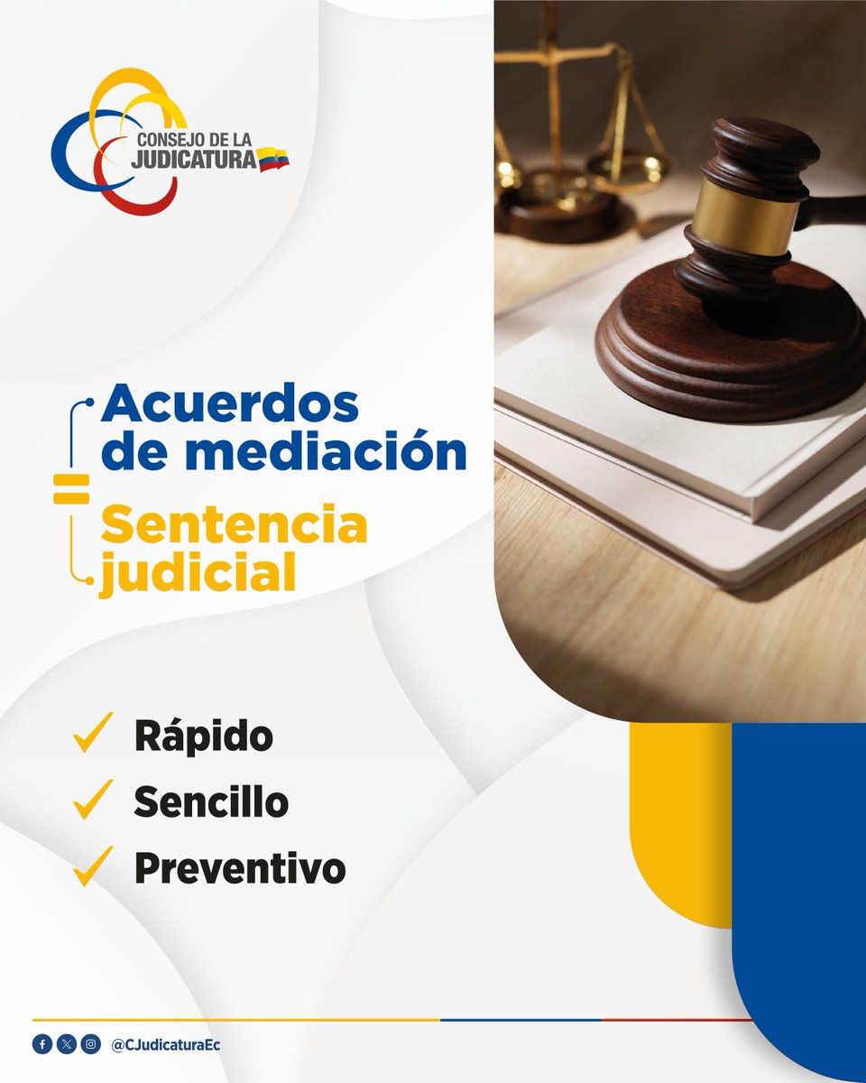 ⚖️ La mediación es una vía segura para resolver conflictos a través del diálogo. Sus acuerdos tienen la misma validez que una sentencia judicial, garantizando soluciones rápidas y en armonía. 🤝