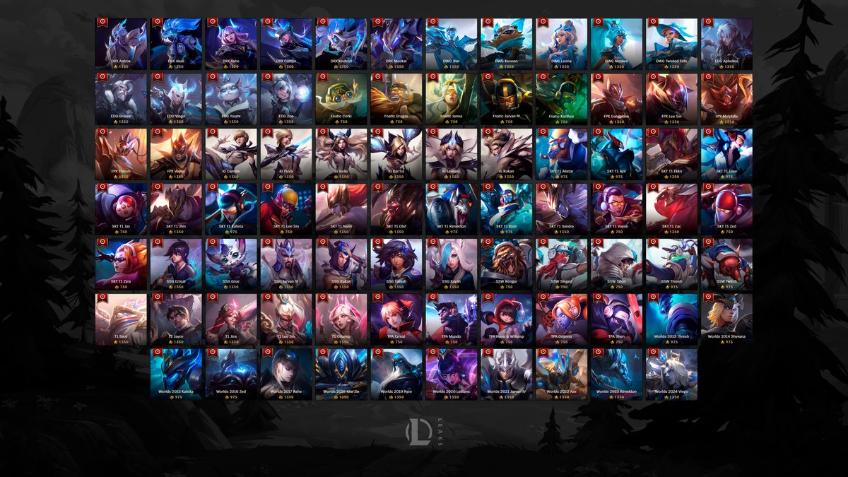 All Previous Worlds skins are back in the store for a limited time ‼️