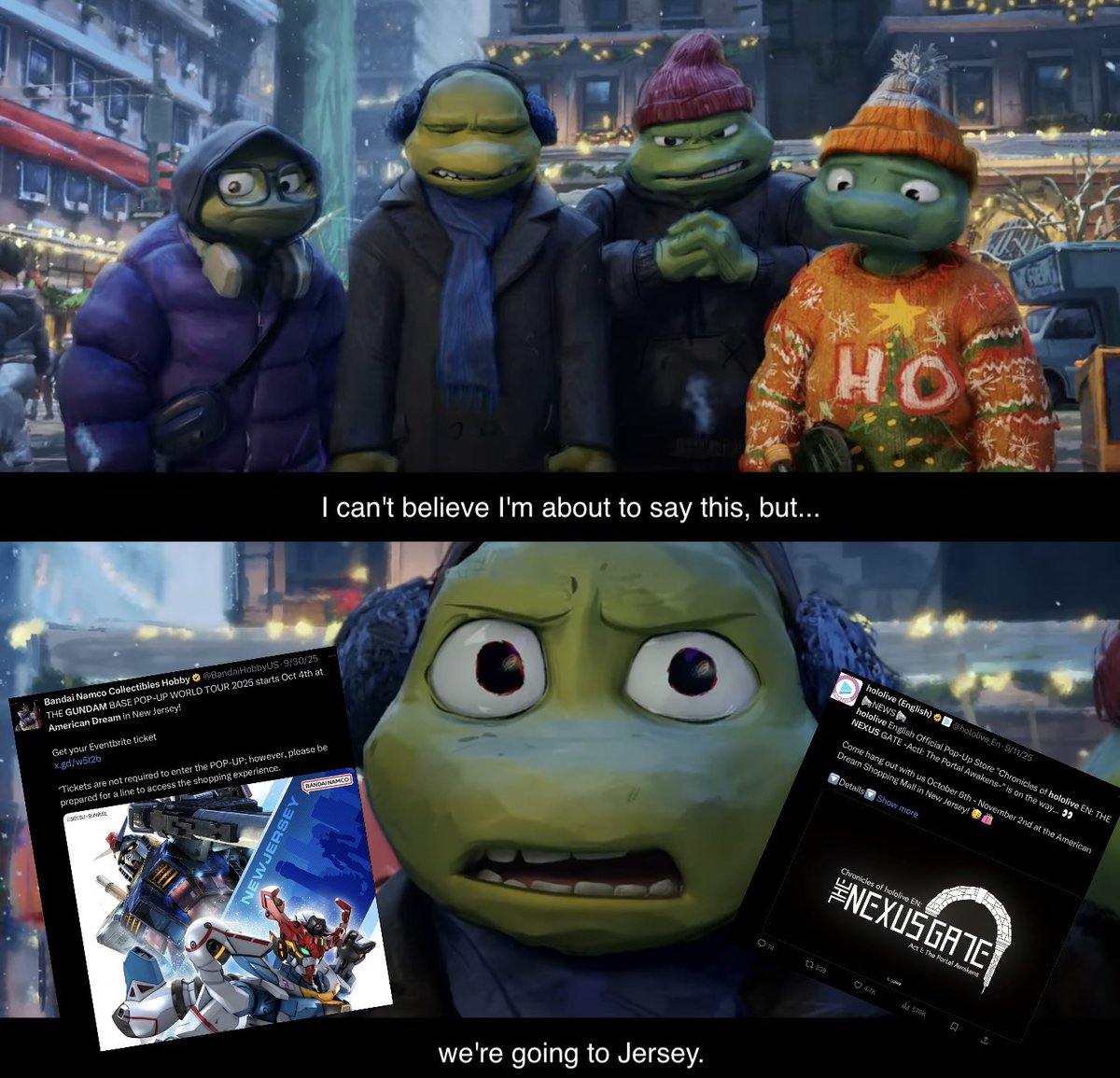 The only time this year where it may be worth going to New Jersey or the  American Dream Mall anyways… #holopopnexus #gundam #hololive