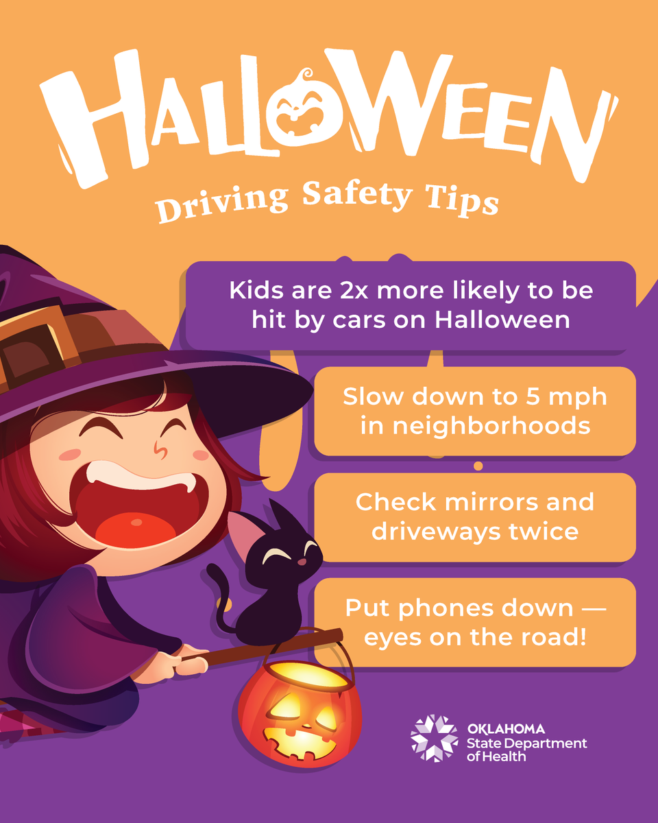 Drive with low speeds, scan sidewalks and driveways carefully, and keep your attention on the road at all times during Halloween. When dropping off kids, have them exit safely on the curb side to avoid traffic. Drive carefully and keep the night full of treats, not tricks!