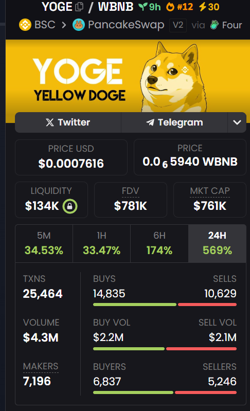 Ozenx37's tweet photo. $YOGE is crazy https://t.co/bEdDVsoKsb