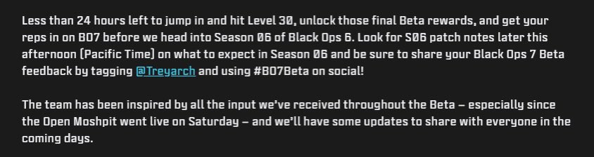 Parece que es muy posible (por como lo dicen) que pongan lista o quiten el SBMM de Black Ops 7 para el juego final

Opiniones?