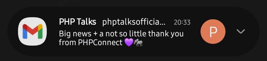 PhpTalks's tweet image. You have a mail👀