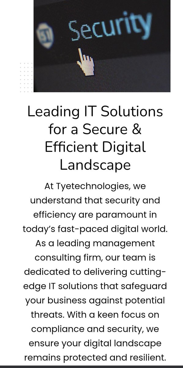 tyetechnology's tweet photo. Compliance Assessment
Ensure your organization meets regulatory and industry standards.

Cybersecurity Penetration Tests
Identify vulnerabilities before they become threats.

Firewall Management

Tyetechnologies 
email us: Tyetechnology@outlook.com

(980) 208-9177

📷 https://t.co/UQi0wZpweZ