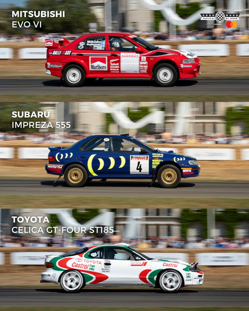 fosgoodwood's tweet image. The incredible coolness of Japanese #Rally cars should really be studied. Could we say these are the best liveries the stages have seen? We were in the presence of three of the greatest #WRC cars at #FOS this year, with #Toyota, #Mitsubishi and #Subaru being represented in the…