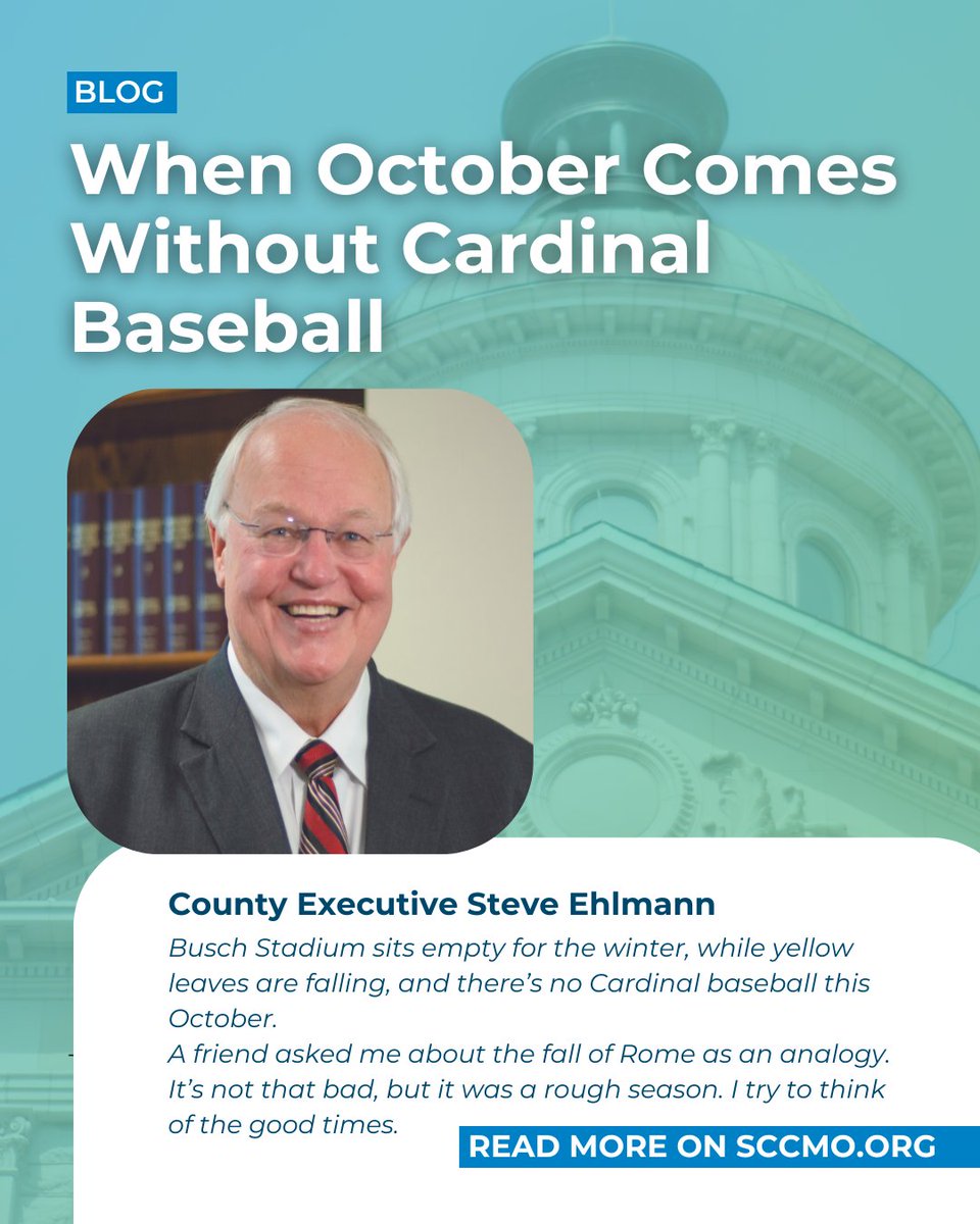 Read County Executive Steve Ehlmann's blog from the October St. Charles County Connection newsletter: sccmo.org/Blog.aspx?IID=…