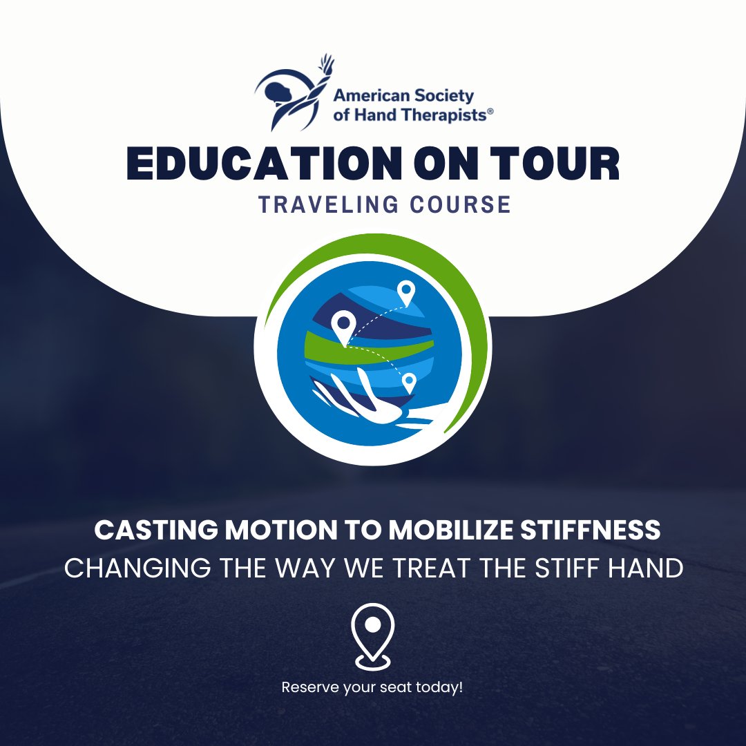 HandTherapyASHT's tweet image. Ready to rethink how you treat the stiff hand? 

Save your seat at one of our upcoming Casting Motion to Mobilize Stiffness (CMMS) traveling courses: ow.ly/GI9v50X7ZxF. 

📍 Cranston, RI | October 18-19
📍 Portland, OR | November 15-16

#handtherapy #upperextremity
