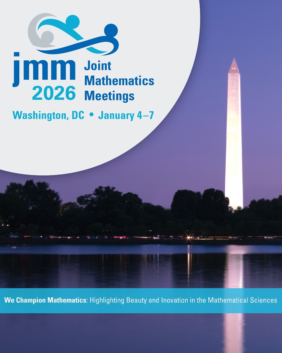 AWMmath's tweet image. The AMS is offering support for JMM 2026 attendees in the form of childcare grants &amp;amp; graduate student travel grants. 

Grad Student Travel Grants:
📅 Deadline: Oct 17
🔗 mathprograms.org/db/programs/17…

Childcare Grants:
📅 Deadline: Oct 21
🔗 mathprograms.org/db/programs/18…

#AWM #AMS #JMM2026