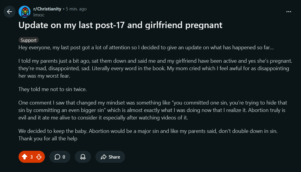 sigiumETH's tweet image. UPDATE:

looks like he&apos;s not going through with aborting his child.

praise God 🙌