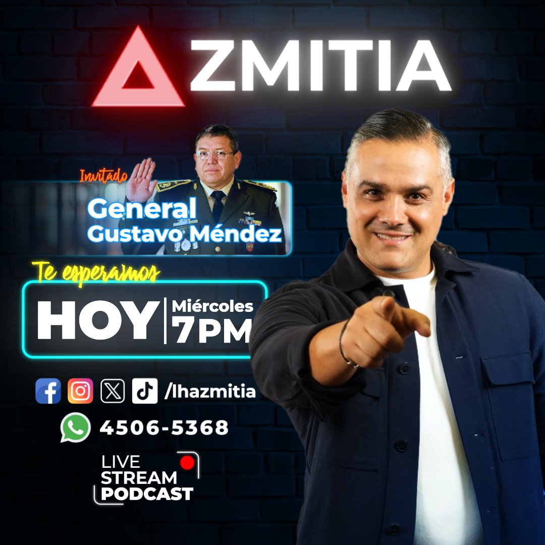 Sin filtros, sin miedo, y con todo lo que necesitas saber sobre la situación actual del país. Nuestro invitado especial, General Gustavo Méndez 

¿Estás listo para escuchar la verdad de frente?

Acompáñanos en Echemos Casaca, hoy miércoles, a las 7 p.m.

¡Nos vemos en vivo por