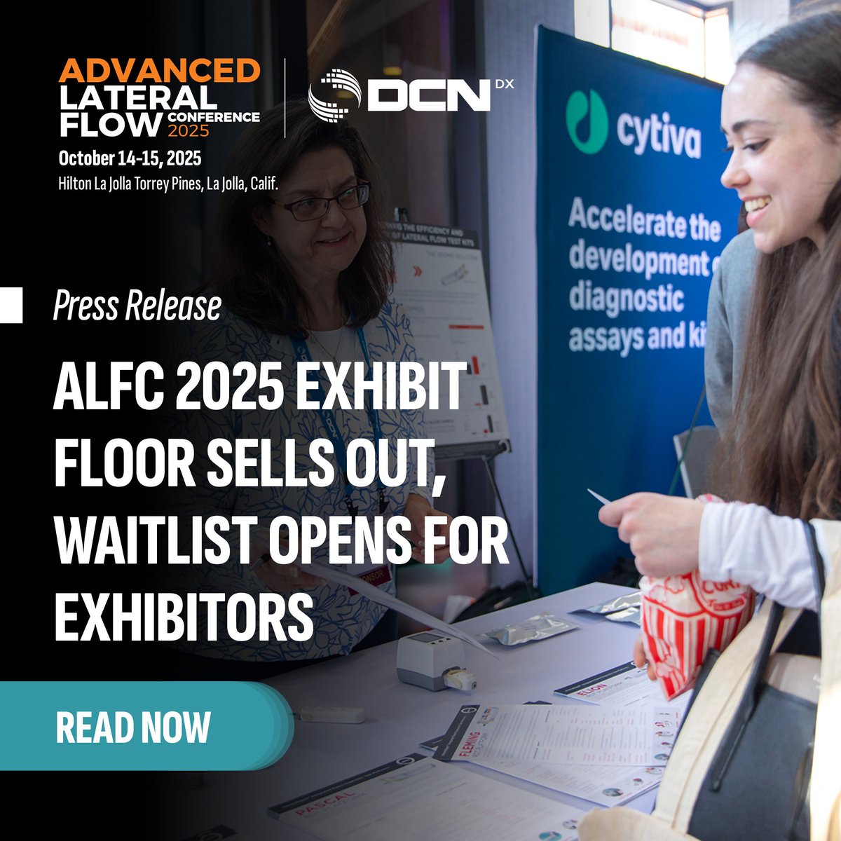DCNDiagnostics's tweet image. The ALFC 2025 exhibit floor is officially sold out! A limited number of promotional opportunities remain.

#ALFC2025 #LateralFlow #RapidDiagnostics #RapidTesting #IVD #PointOfCare #HealthTech #MedTech #Diagnostics