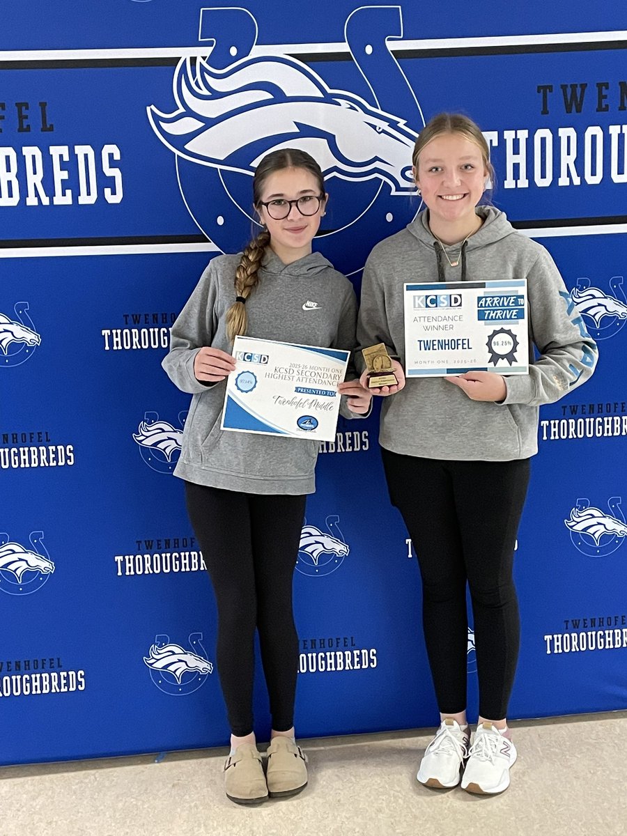 TwenhofelMS's tweet photo. Twenhofel was the winner for month 1 for highest attendance percentage in secondary schools. We told them we want to see them everyday and want the top award for the whole district in month 2. #bestkidsever https://t.co/DC44VhlLWa