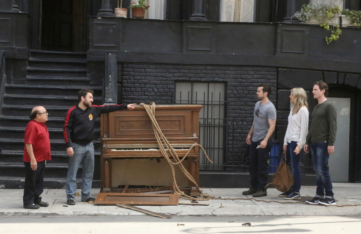 Danny, Charlie, Rob, Kaitlin and Glenn during the shooting of “Hero or Hate Crime?” (2017).