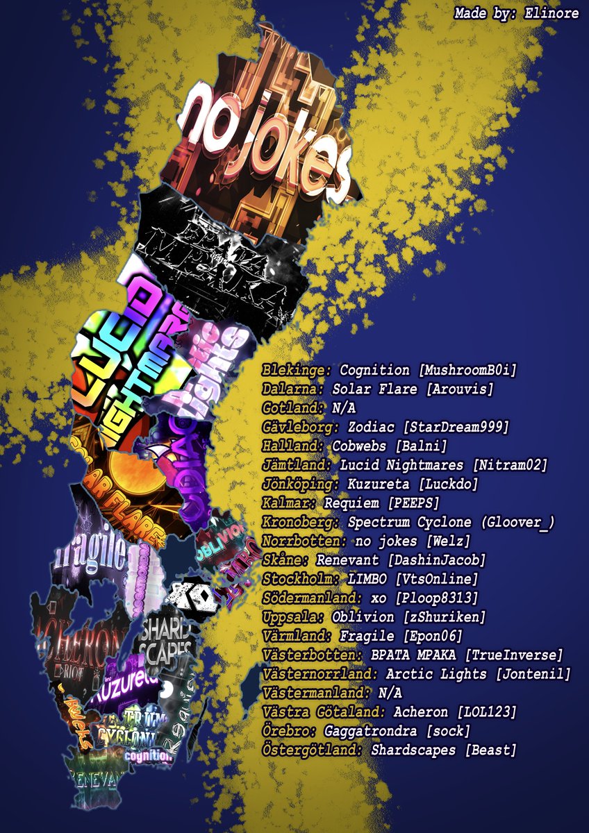 AGAIN WOW!
~ Changed Örebro (Sonic Wave Infinity -> Gaggatrondra)
+ Added Jönköping (Kuzureta)
We're so close to having the map filled 🥹
