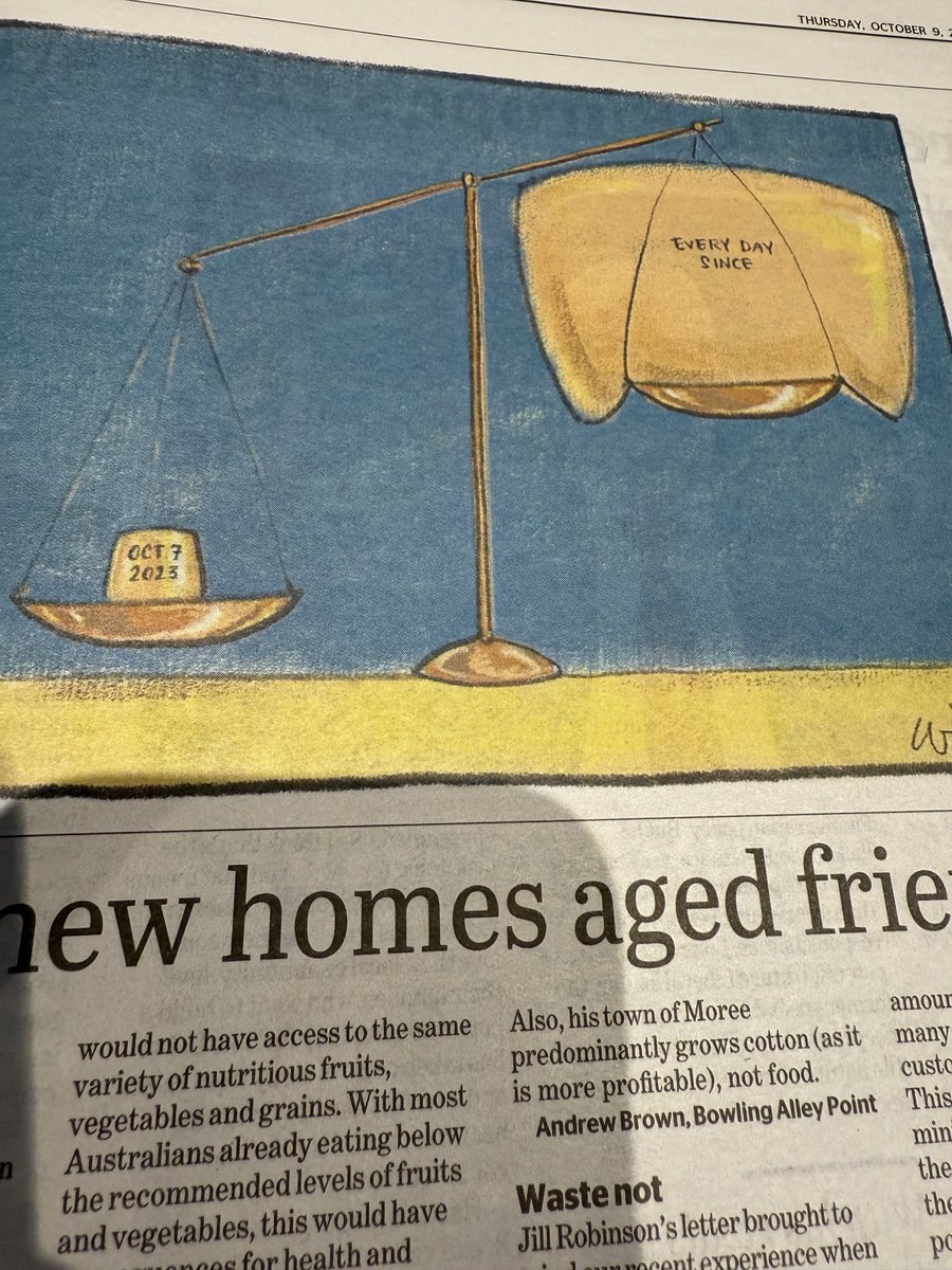 More antisemitic belittling of October 7 by ⁦<a href="/cathywilcox1/">The Cathy Wilcox</a>⁩ . The ⁦<a href="/smh/">The Sydney Morning Herald</a>⁩ should hang its head in shame. But it won’t.