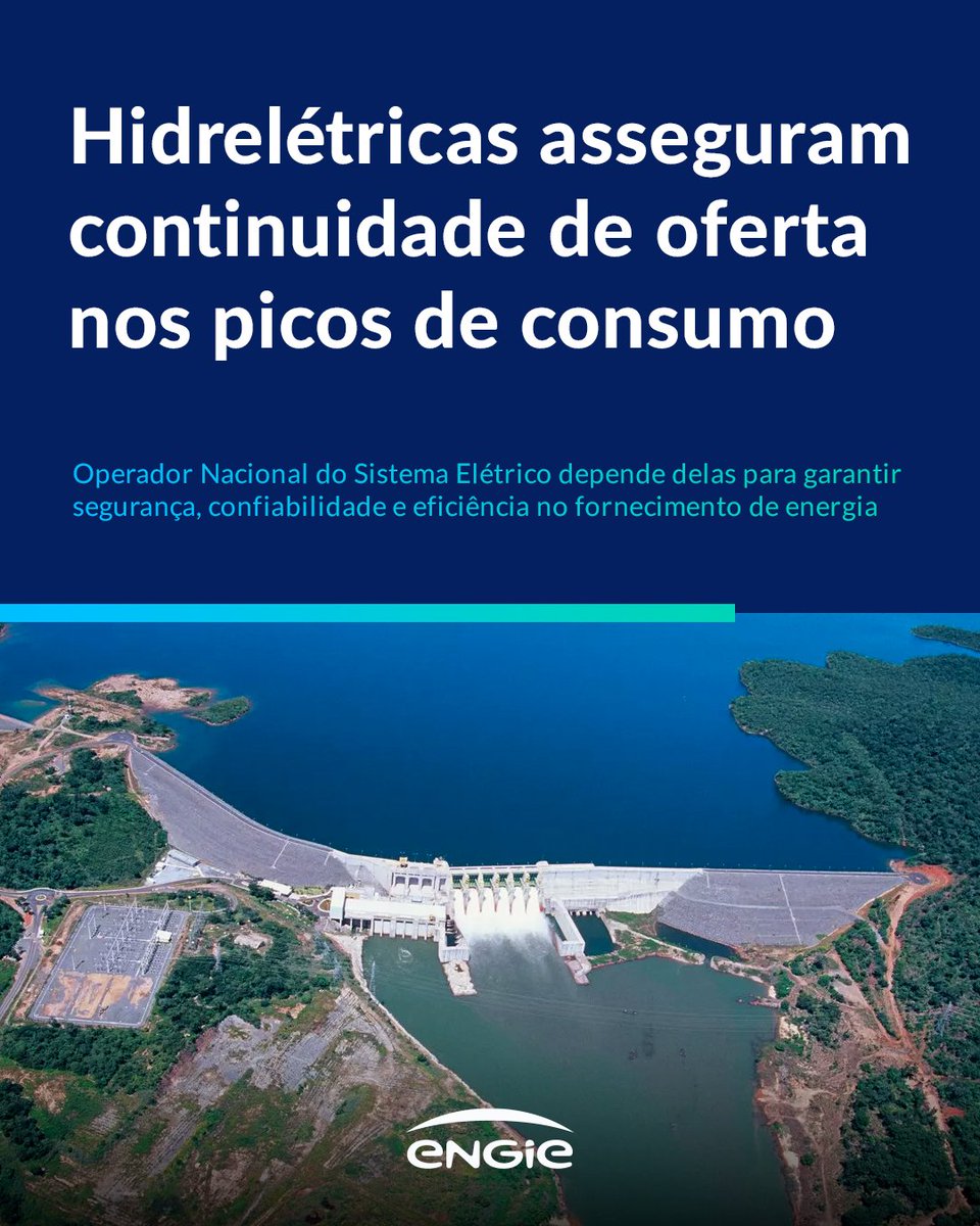Nesta Semana da Hidreletricidade, destacamos que as hidrelétricas, responsáveis por 64% da geração elétrica no Brasil, são essenciais para a estabilidade do sistema, especialmente nos períodos de maior consumo.

Saiba mais sobre o papel das hidrelétricas: alemdaenergia.engie.com.br/hidreletricas-…