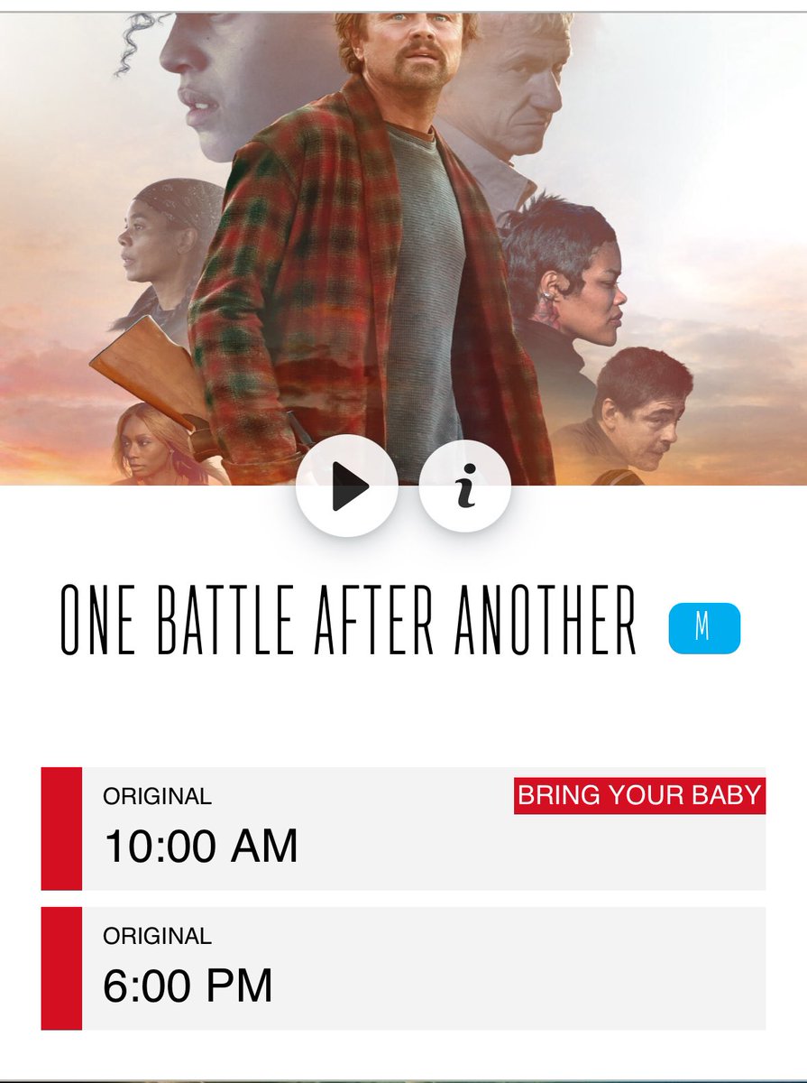 Going watching One battle after another with my Baby tomorrow.