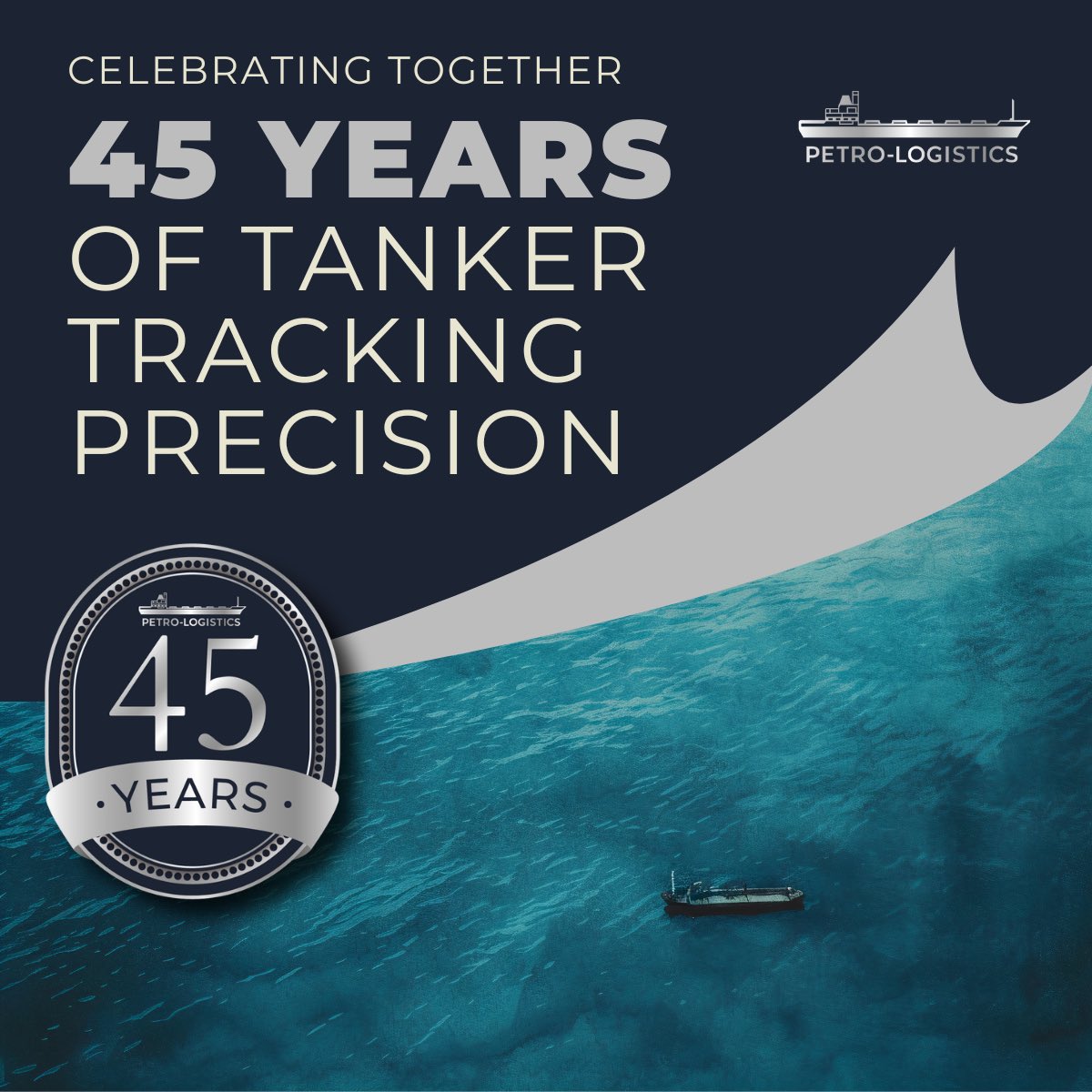 Petro_Logistics's tweet photo. 45 years of independence, precision &amp; integrity. Petro-Logistics celebrates a legacy built by Conrad Gerber, and a future driven by innovation &amp; transparency.
#OOTT #PetroLogistics #TankerTracking #EnergyMarkets https://t.co/U3K4cG1IiQ